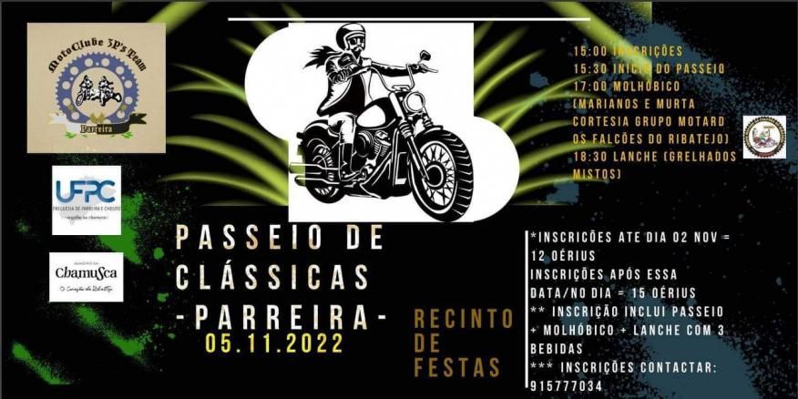Organizado pelo MotoClube 3P's Team - Passeio de Clássicas na Parreira.