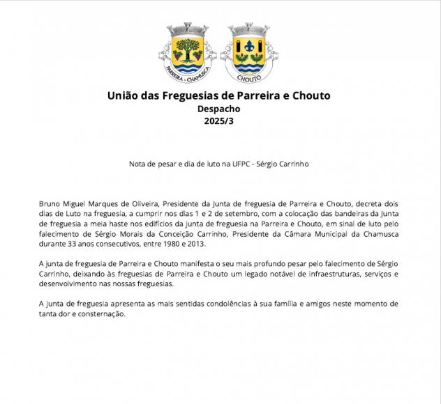 Nota de Pesar Nota de Pesar