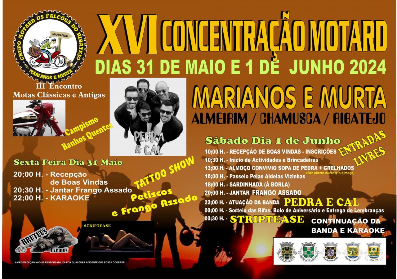 XVI Concentração Motard em Marianos e Murta dias 31 de Maio e 1 de Junho